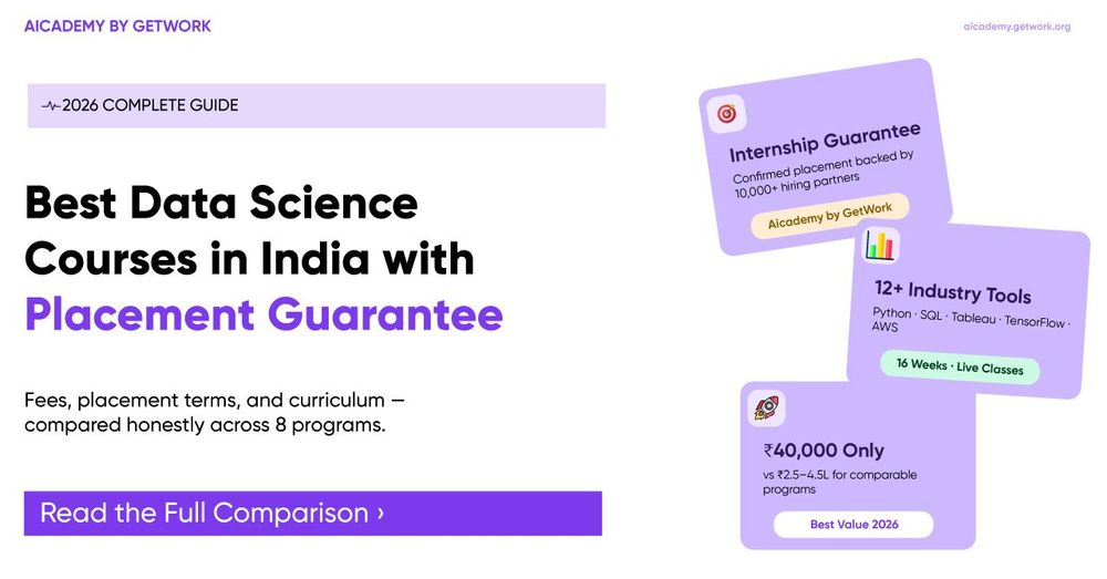 Best Data Science Courses in India with Placement Guarantee (2026 Comparison)